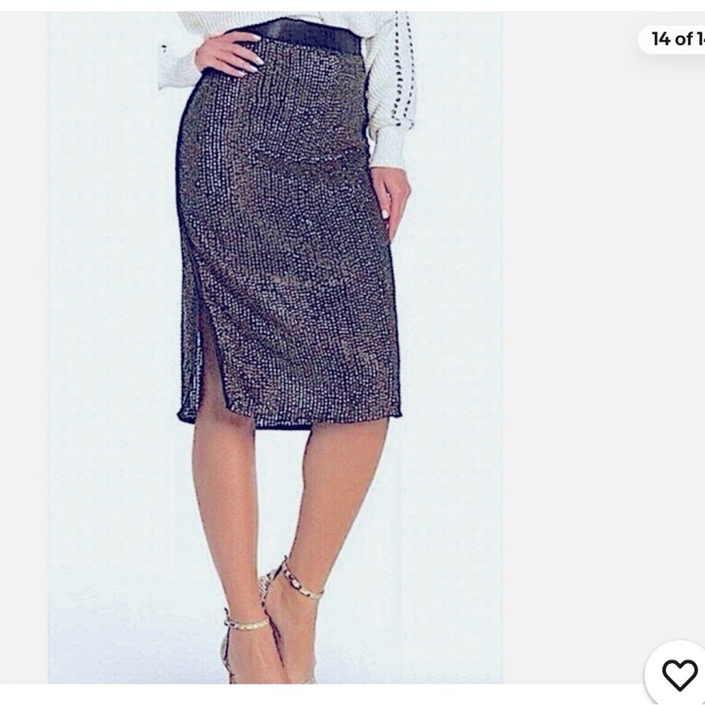Joie Malloren Sequined Pencil Skirt
